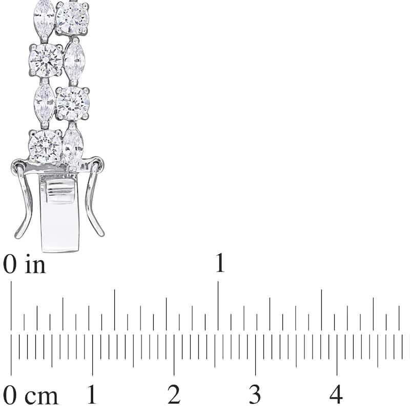 Miadora 17 5/8ct TGW Created White Sapphire Bracelet in Sterling Silver