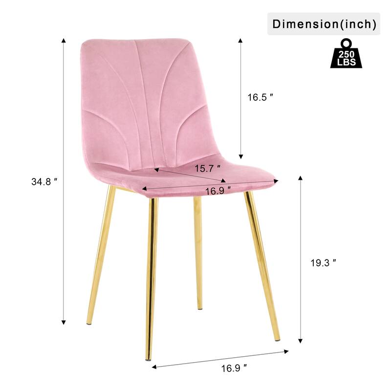 Dining Chairs Set of 4, Kitchen Pink Cushion Seats Living Room Side Chairs, Weddings Reception Chairs, Nail Chairs Women