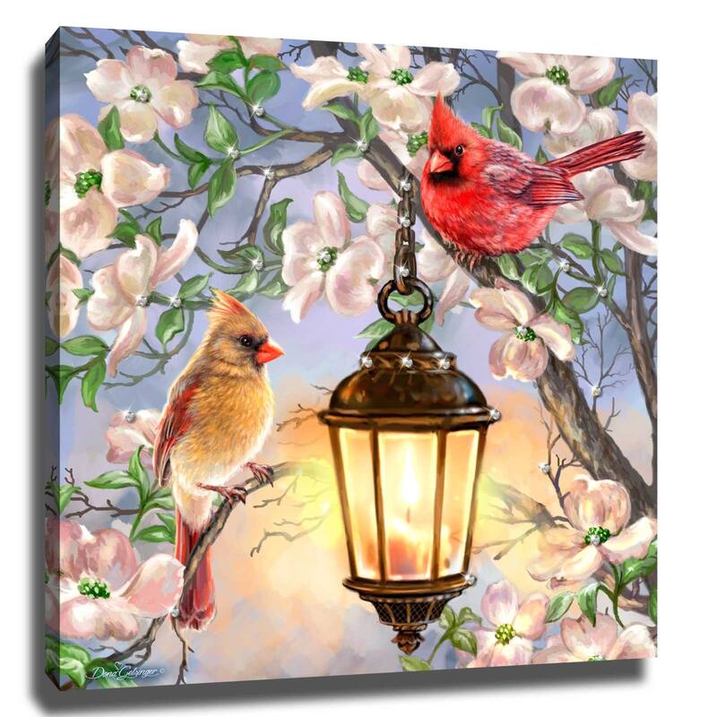 10" Pink and Blue Spring Lantern Wall Art Decor