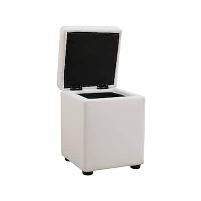 Pure White Cat-Scratch Leather Living room Square High Stool