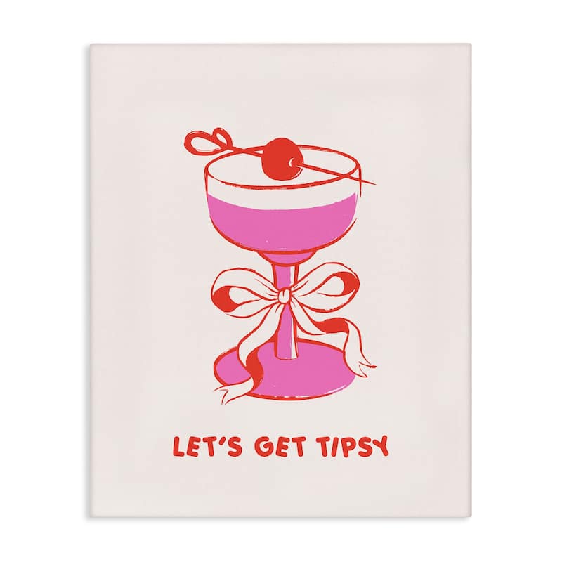 Stupell Let's Get Tipsy with Glass Canvas Wall Art Design By House of Lulu - 24 x 30