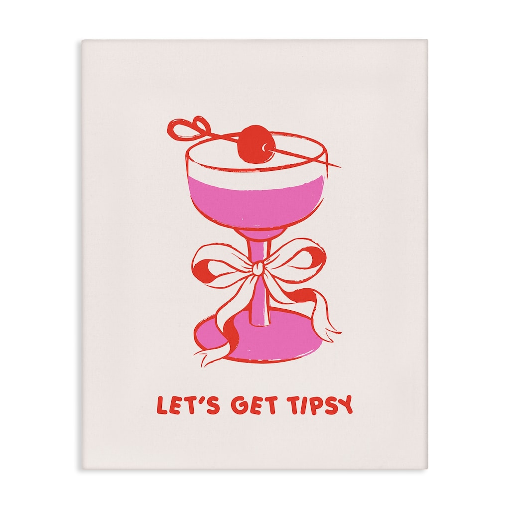 Stupell Let's Get Tipsy with Glass Canvas Wall Art Design By House of Lulu