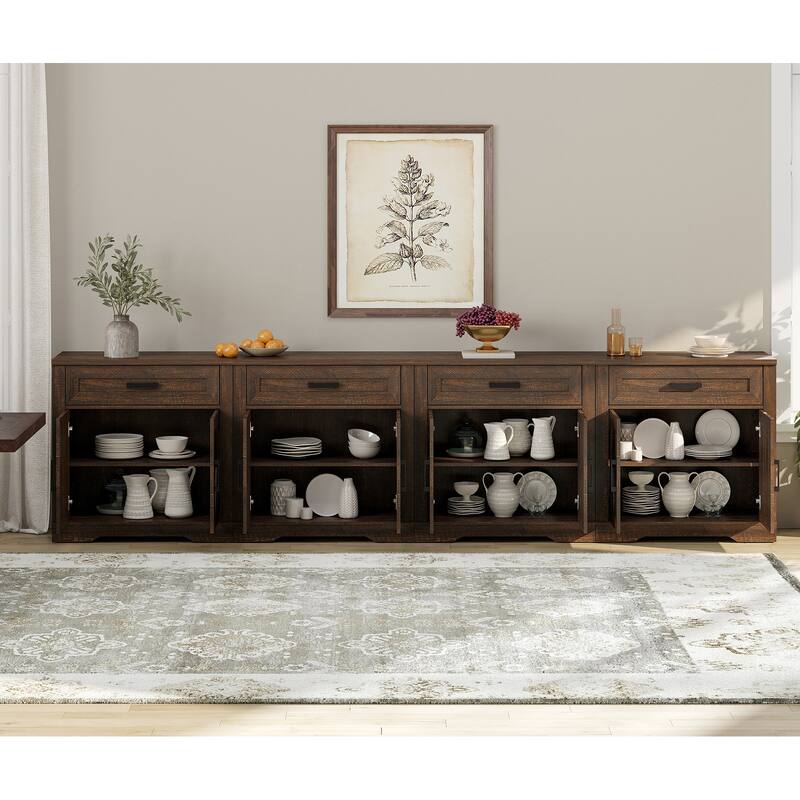 Farmhouse Entertainment Center with Storage Barn Door Cabinet for 50"-130" TVs