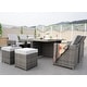 preview thumbnail 3 of 16, 11-Piece Patio Wicker Aluminum Dining Table Set w/ Chairs and Ottomans