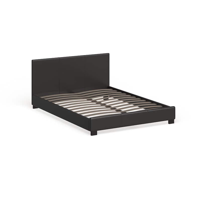 Porch & Den Cordova Contemporary Upholstered Platform Bed - Queen - Brown