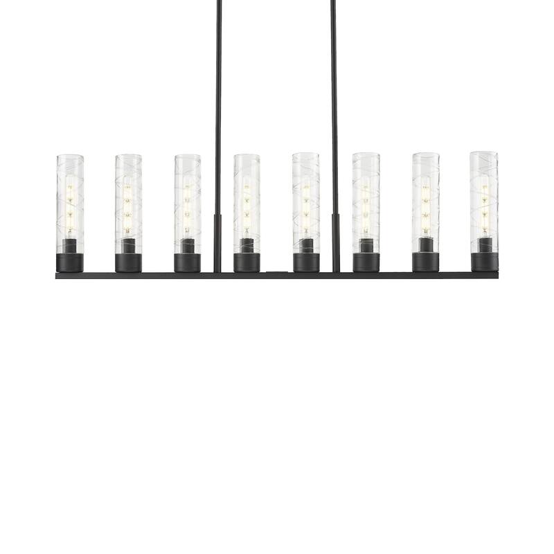 Innovations Lighting 617-8I-14-48 Boreas Linear Boreas 8 Light 48" - Matte Black / Deco Swirl