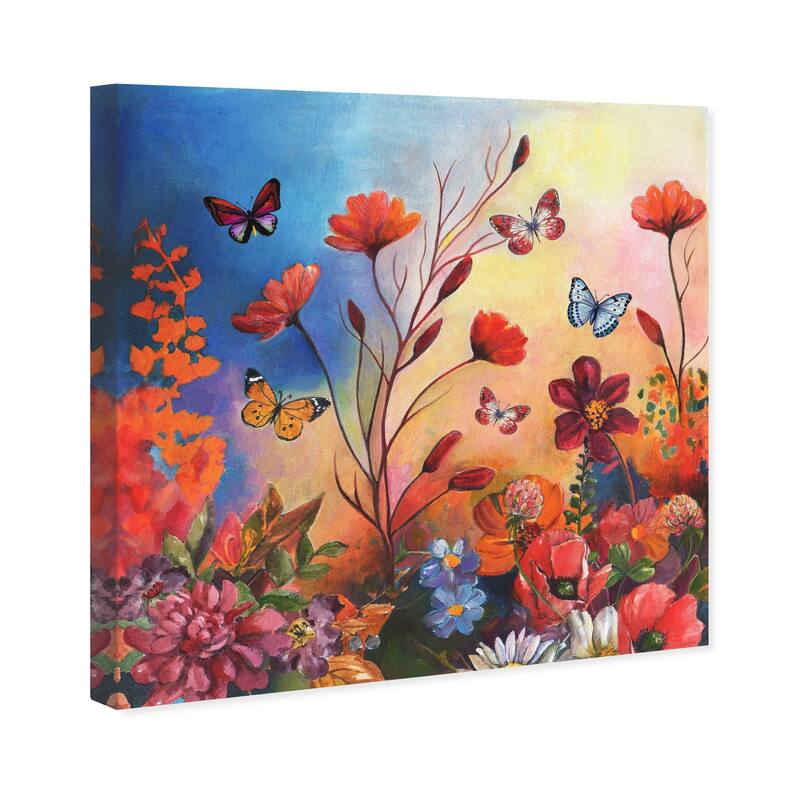 Wynwood Studio Canvas Floral and Botanical Nature is beautiful Orange and Traditional Wall Art Canvas Print - Orange, Blue