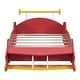 preview thumbnail 50 of 82, Twin/Full Race Car Bed with Wheels & Safety Rails - Pine Wood Frame