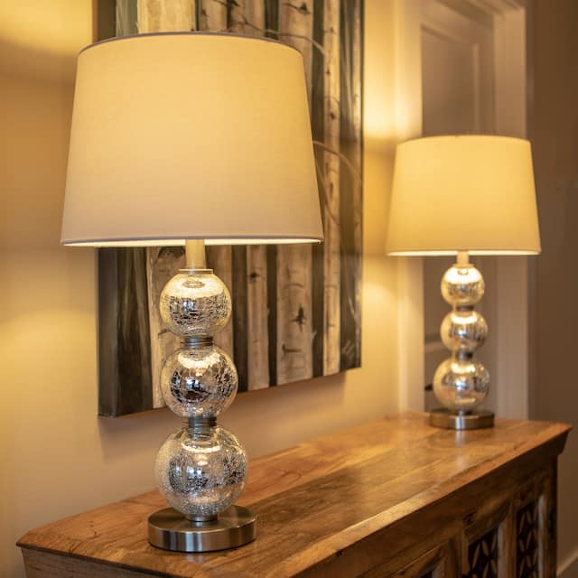 Tri-Tiered Glass Table Lamps (Set of 2)