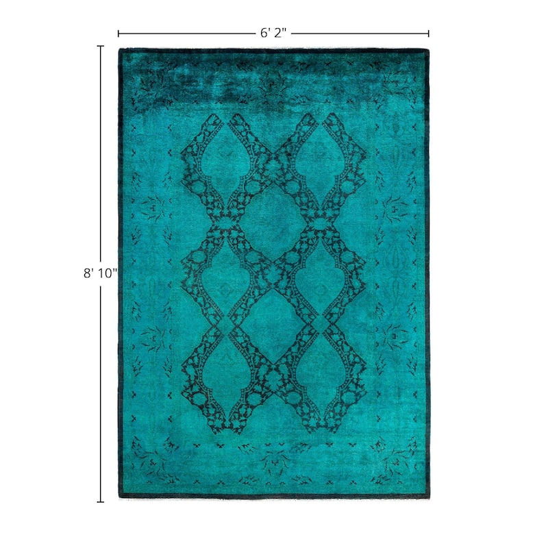 Vibrance One-of-a-Kind Hand-Knotted Area Rug - Green, 6' 2" x 8' 10" - 6' 2" x 8' 10"