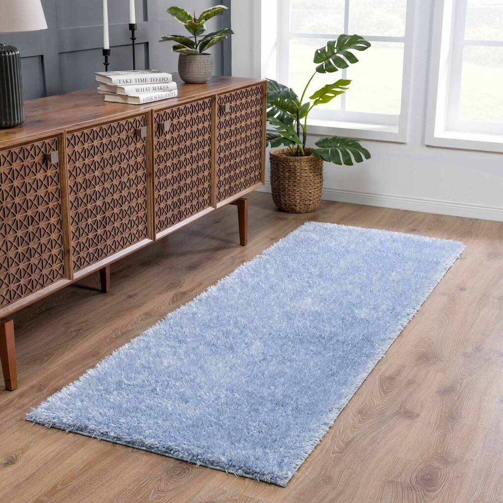 Faina Machine Washable Fluffy Carpet Solid Shag Plain Area Rug