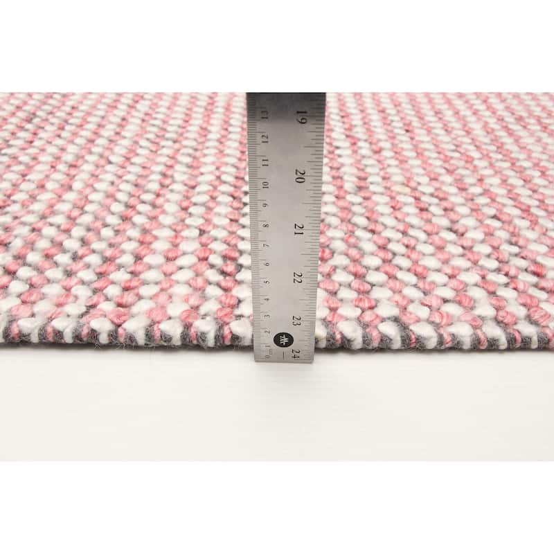 ECARPETGALLERY Braid weave Sienna Salmon Wool Rug - 5'0 x 8'1