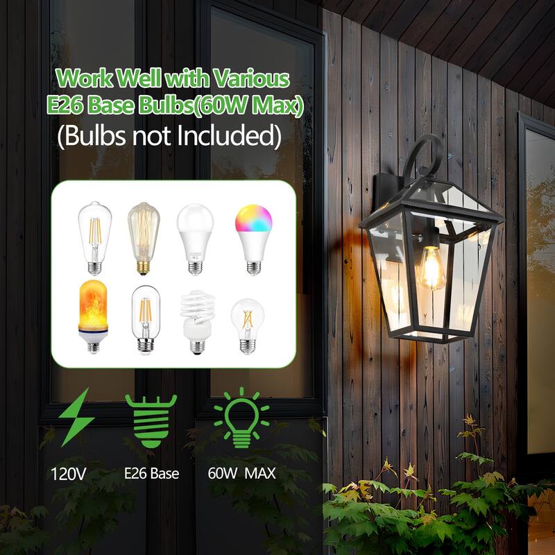 Set of 2 10" Outdoor Wall Lanterns