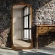 preview thumbnail 1 of 66, Arched Full-Length Solid Wood Carving Floor Mirror 69x30 - Antique Gold