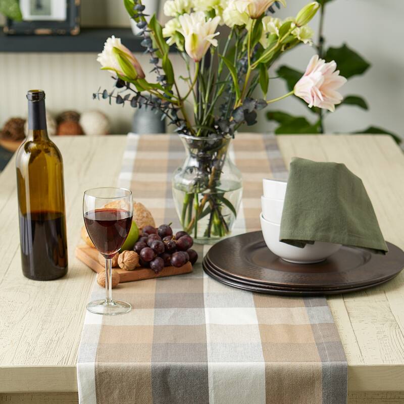 DII Tri Color Check Table Runner