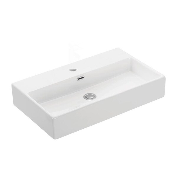 WS Bath Collections Quattro 70.01 Quattro 27-3/5" Wall Mounted/Vessel - White. Opens flyout.