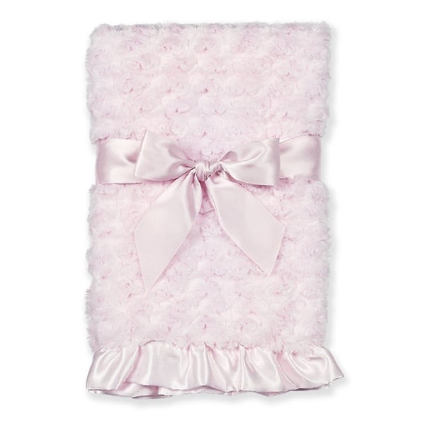 slide 2 of 4, Bearington Baby Pink Swirly Snuggle Blanket, 28.5" x 28.5"