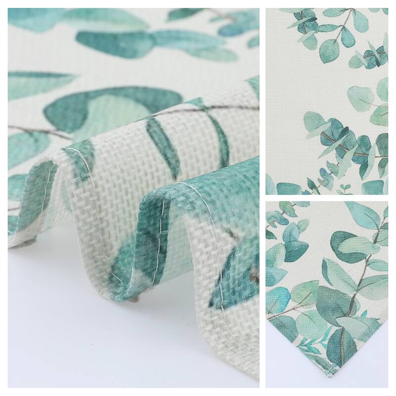 Farmhouse Placemats Set of 6 Linen Placemats for Dining Table Decor Indoor Outdoor Kitchen Table Mat Wipe Clean - 18*12in - Green