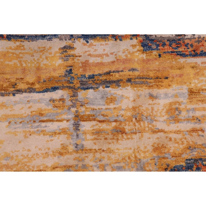 Modern Ziegler Vaughn Blue Rust Wool&Silk Rug - 8'11'' x 12'0''