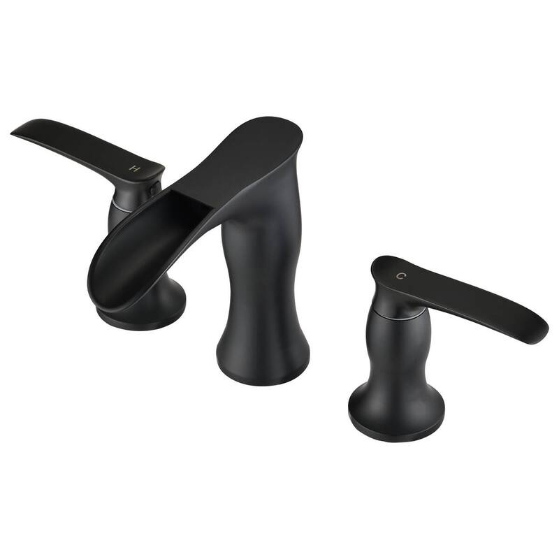 BATHLET Victoria Widespread Waterfall Sink Faucet in Matte Black
