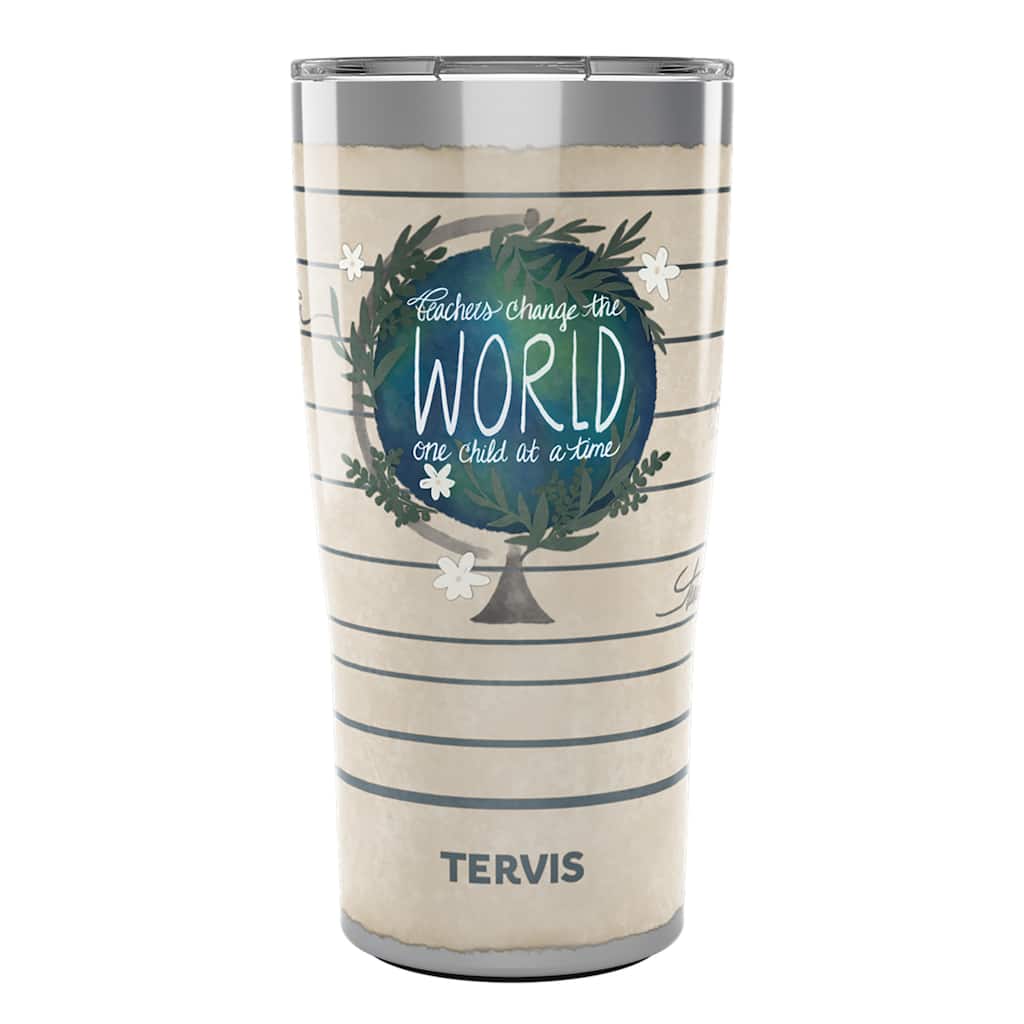 Tervis Traveler Teachers Change The World Triple Walled Insulated Travel Tumbler, Stainless Steel - 20oz