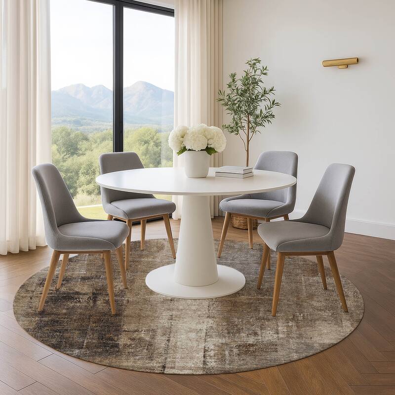 Premium Washable Super Soft Ombre Solid Mayfield Rug - Brown - 8' x 8'