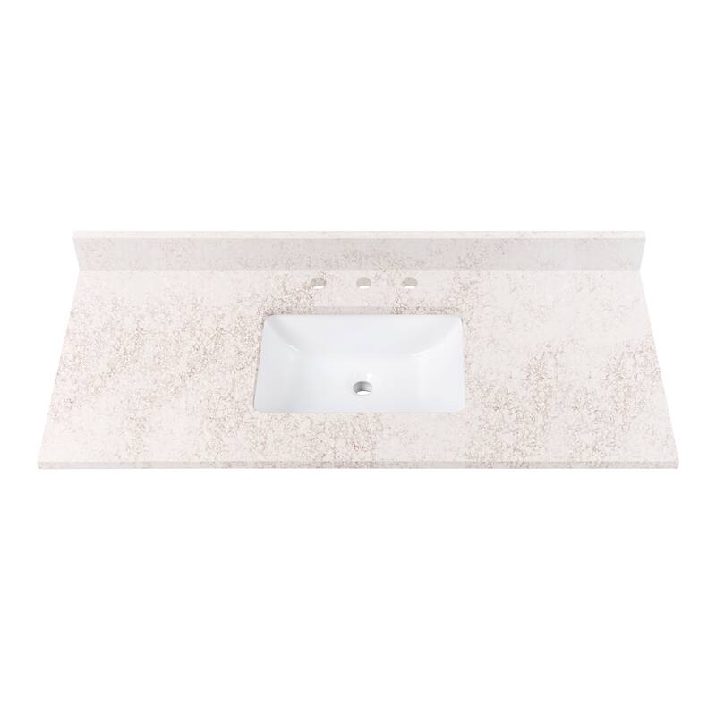 Avanity Quartz Vanity Top with Rectangular Undermount Sinks