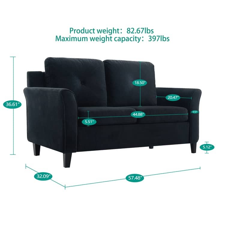 Premium Genuine Leather Loveseat with Deep Plush Seating and Goose Feather Cushions for Ultimate Comfort