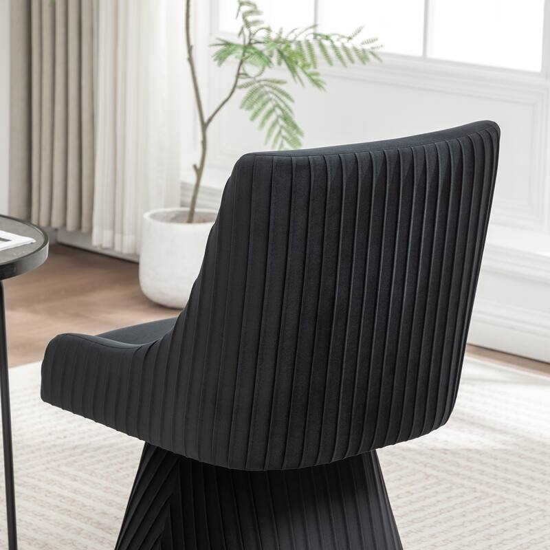 SEYNAR Modern Velvet 360 Degree Swivel Armless Dining chair Set of 2