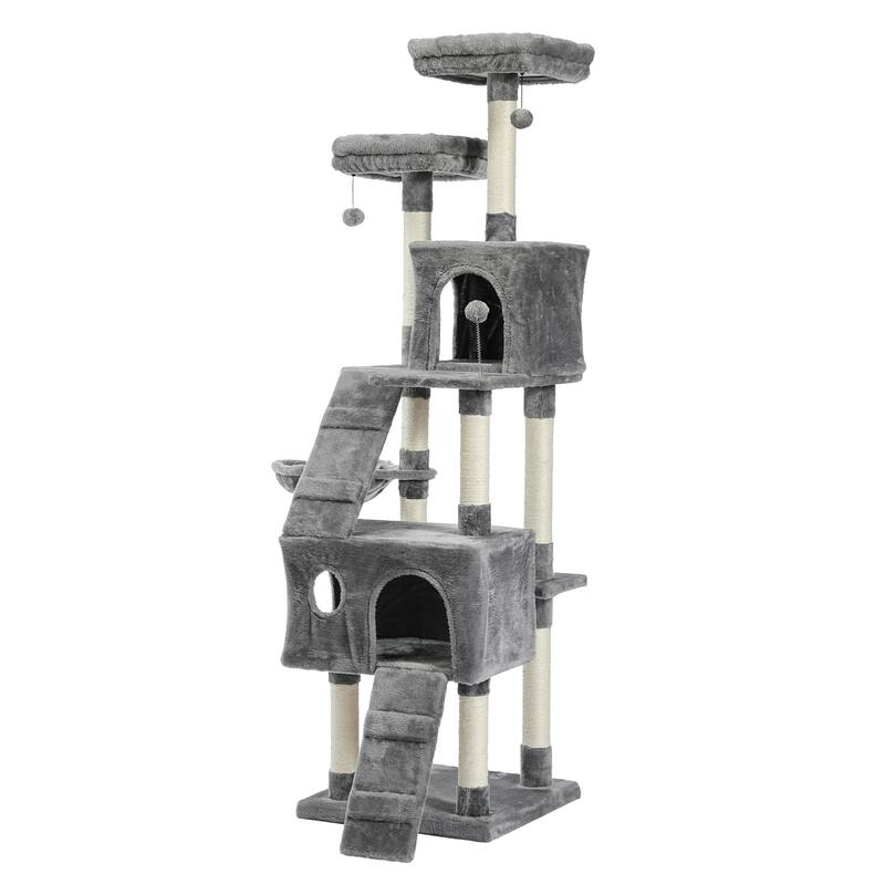 Cat Tree,Cat Tower with 2 Condos and 2 Perches, Kitty Climber Tower Furniture