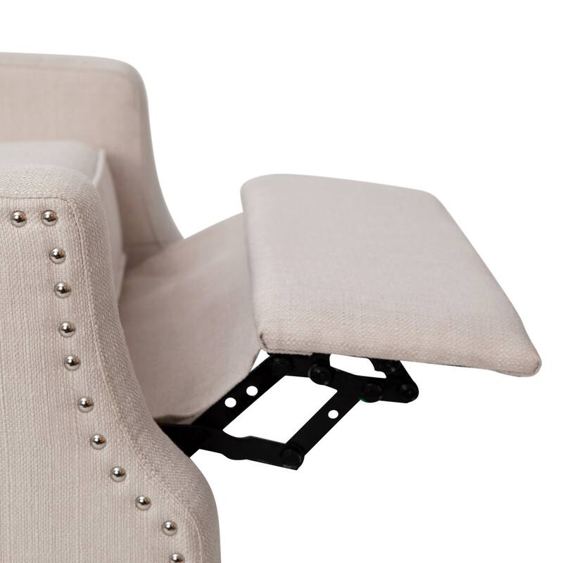 Push Back Wing Back Pocket Spring Recliner with Side Accent Nail Trim
