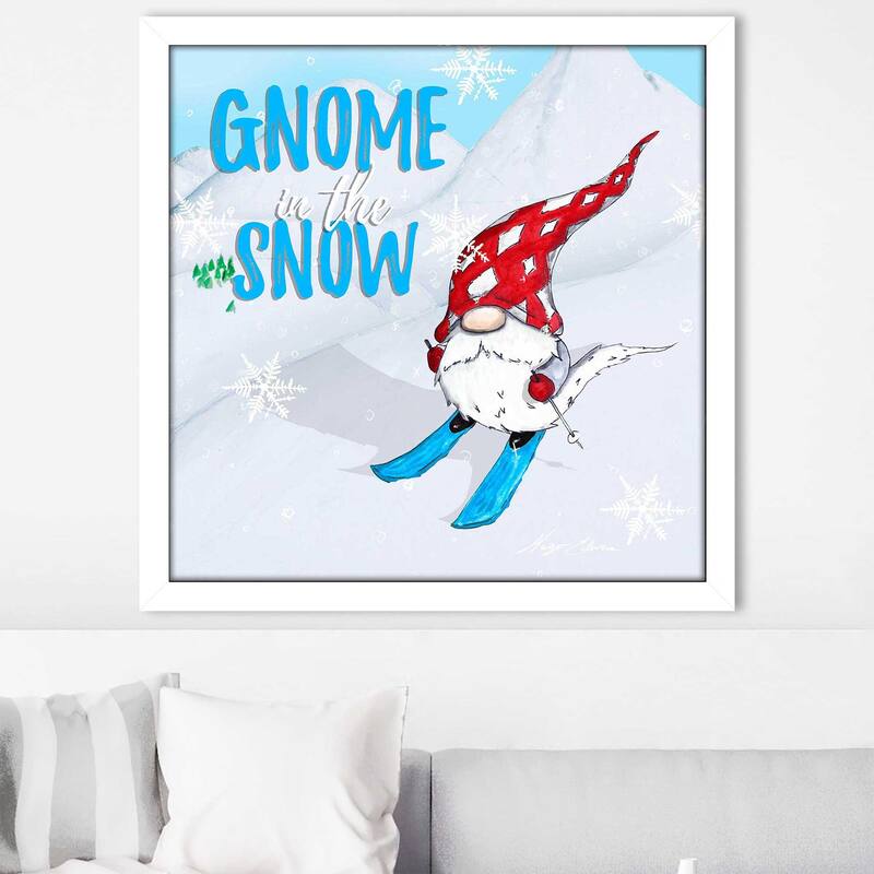 "Ski Gnomes I (Square)" Print on Acrylic