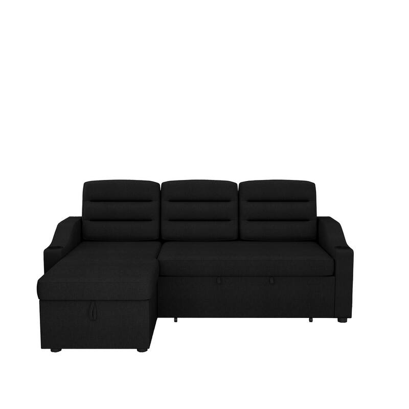 MH83.5" Convertible Sleeper Combo Sofa, Convertible Sofa Bed Polyester Pullout Bed