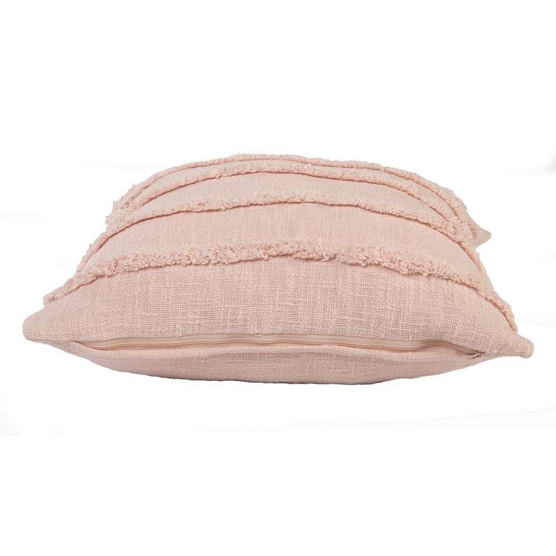 20" Blush Pink Solid Over Tufted Square Throw Pillow