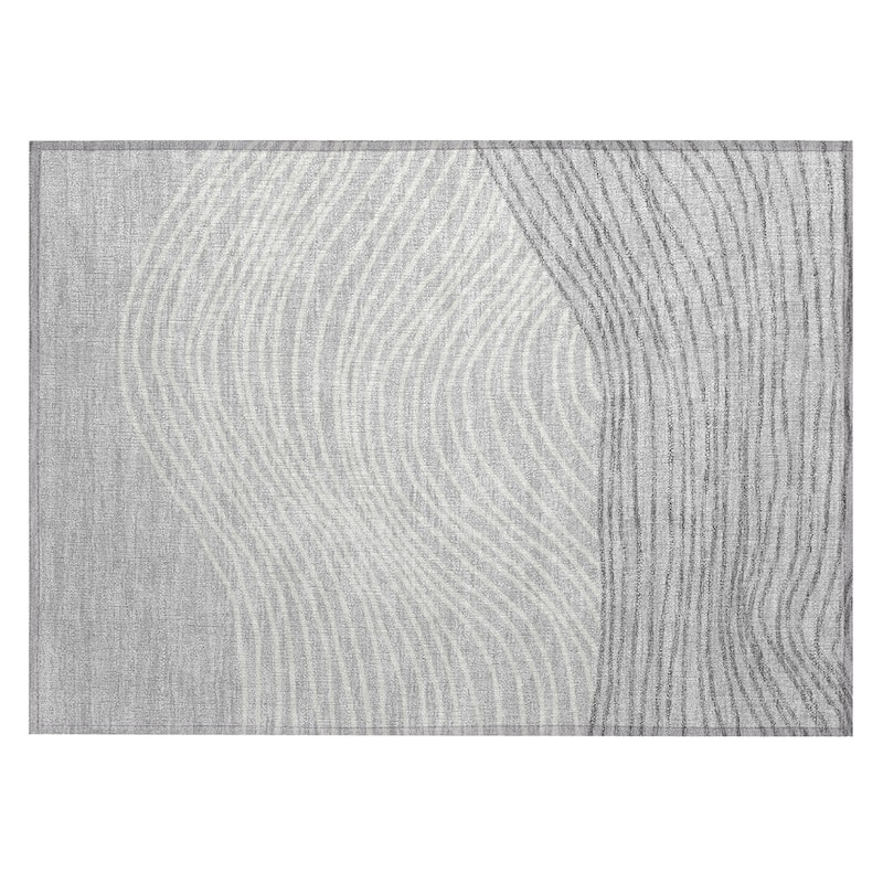 Machine Washable Indoor/ Outdoor Modern Arches Chantille Rug