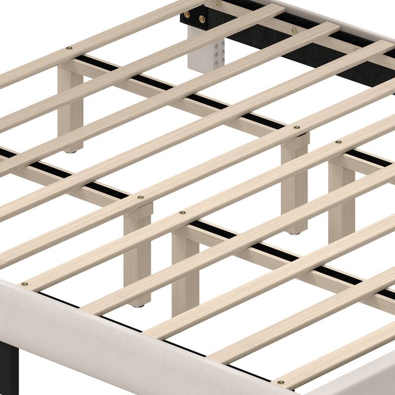 King Bed Frame with Headboard Platform Upholstered Bed Frame