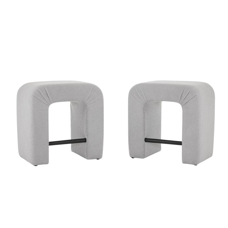 24''Boucle Stool Set Of 2