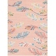 preview thumbnail 1 of 7, Nourison Imagination Indoor only Pink Feathers Graphic Area Rug 3'5" x 5' - Pink/Multicolor