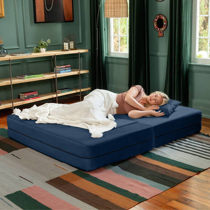 Jaxx Zipline Convertible Queen-size Sleeper Loveseat and Ottoman Set