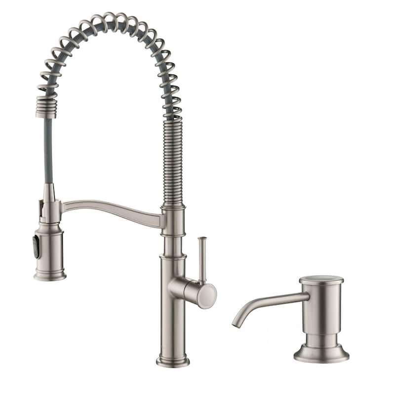 Kraus Sellette 1.8 GPM Single Hole Pre-Rinse Pull Out Kitchen Faucet - - Spot Free Stainless Steel