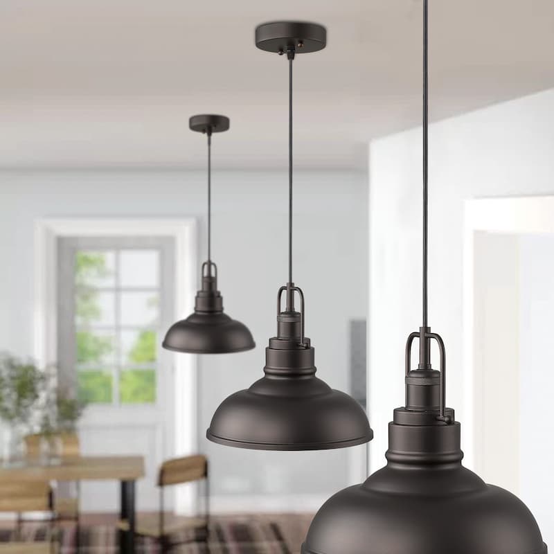 1-Light Industrial Farmhouse Single Dome Pendant Light Hanging Lamps - ‎11 x 11 x 8.5 inches