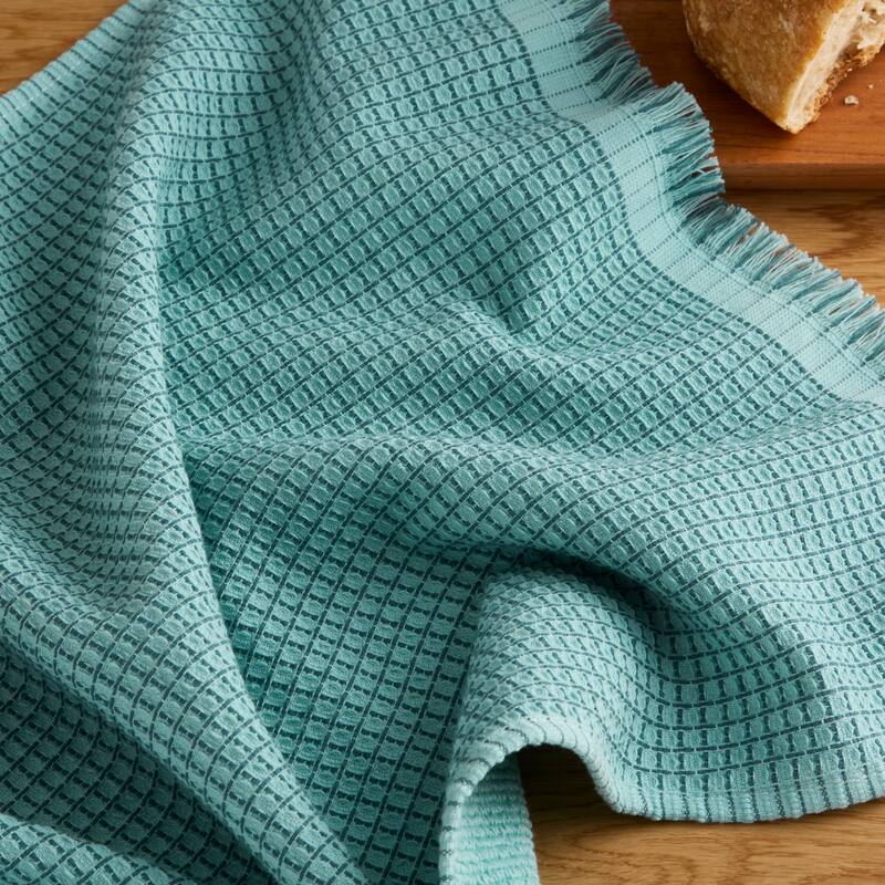 KITCHENAID Gourmet Series Gridlines Kitchen Towels 3-Pack Set, 100% Cotton Absorbent - 18"x28"