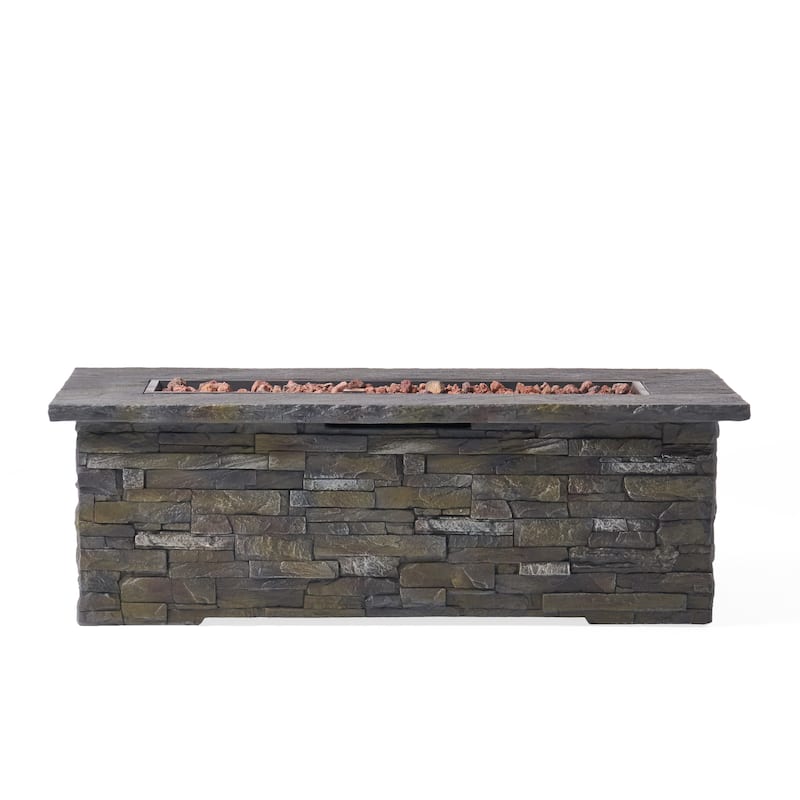 Lowan Lightweight Concrete Outdoor 50,000 BTU Rectangular Fire Pit (No Tank Holder) by Christopher Knight Home