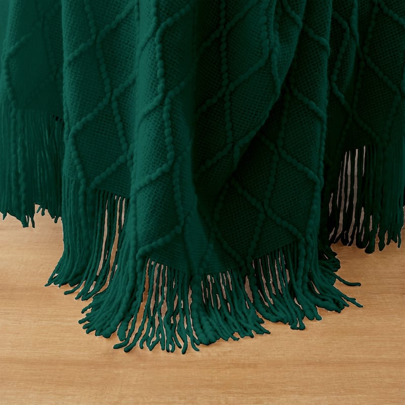 Lightweight 50"x60" Diamond Knit Throw Blanket Couch Cover