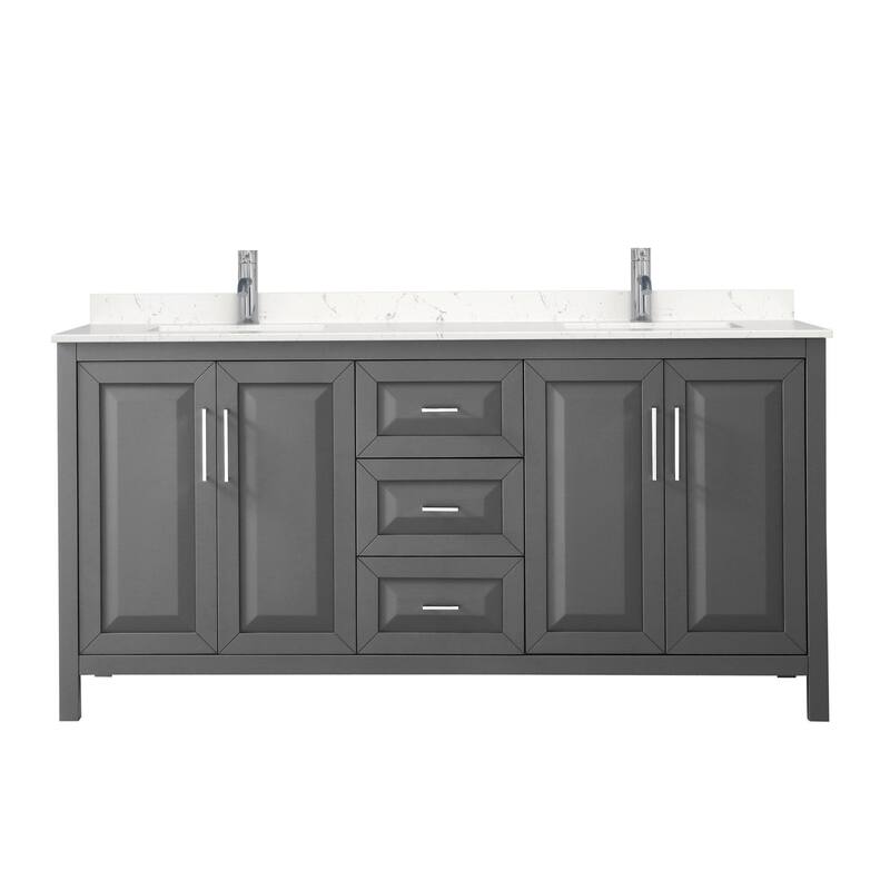 Wyndham Collection Daria 72" Free Standing Double Basin Vanity Set