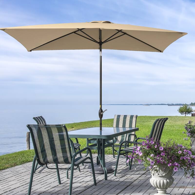 AOOLIMICS 10×6.5FT Rectangular Patio Umbrella with UV Protection, Easy Tilt, and Wind-Resistant Features