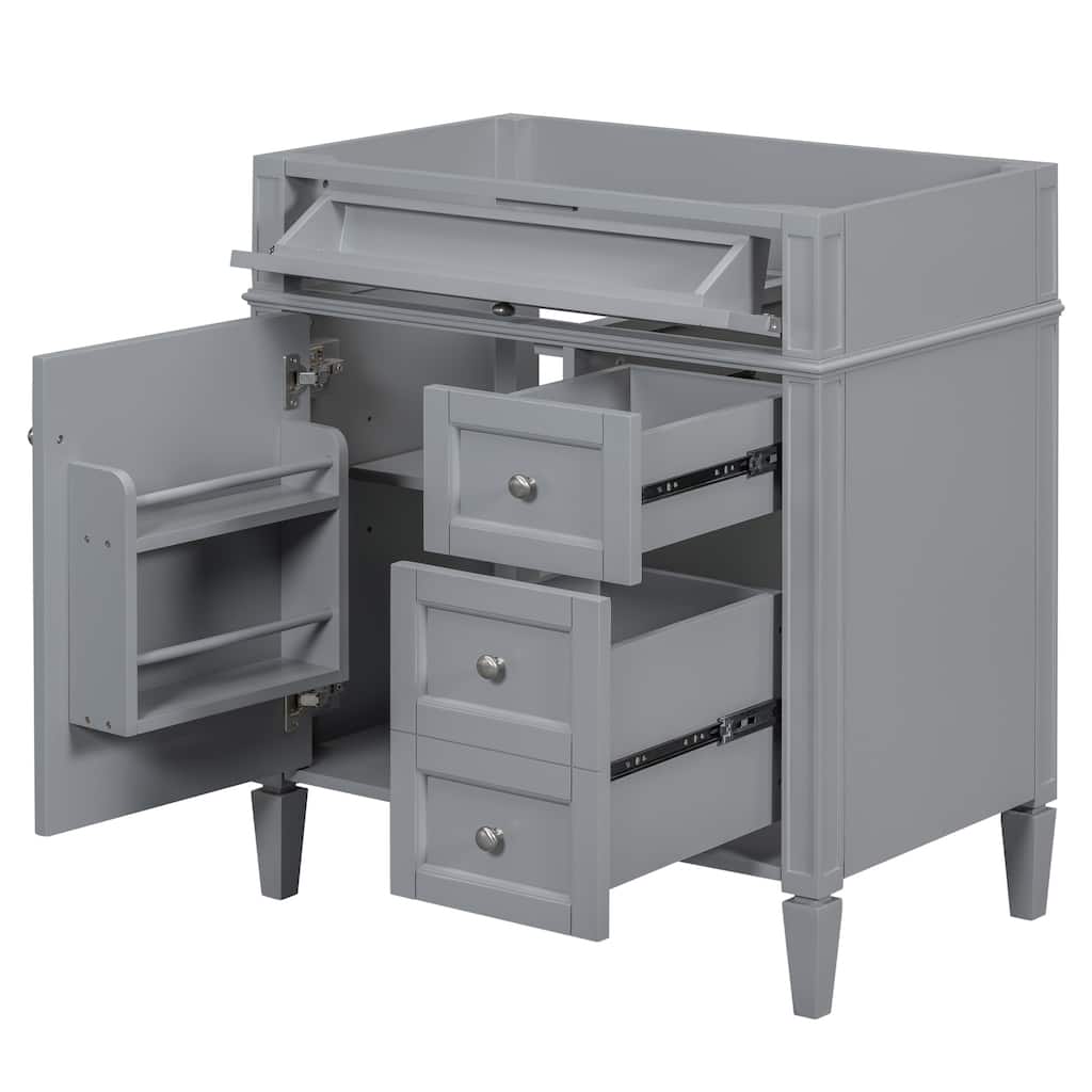 GDFStudio - Merrow Modern Freestanding Bathroom Vanity with 2 Drawers and a Tip-out Drawer (NOT INCLUDE BASIN) - 29.3'W