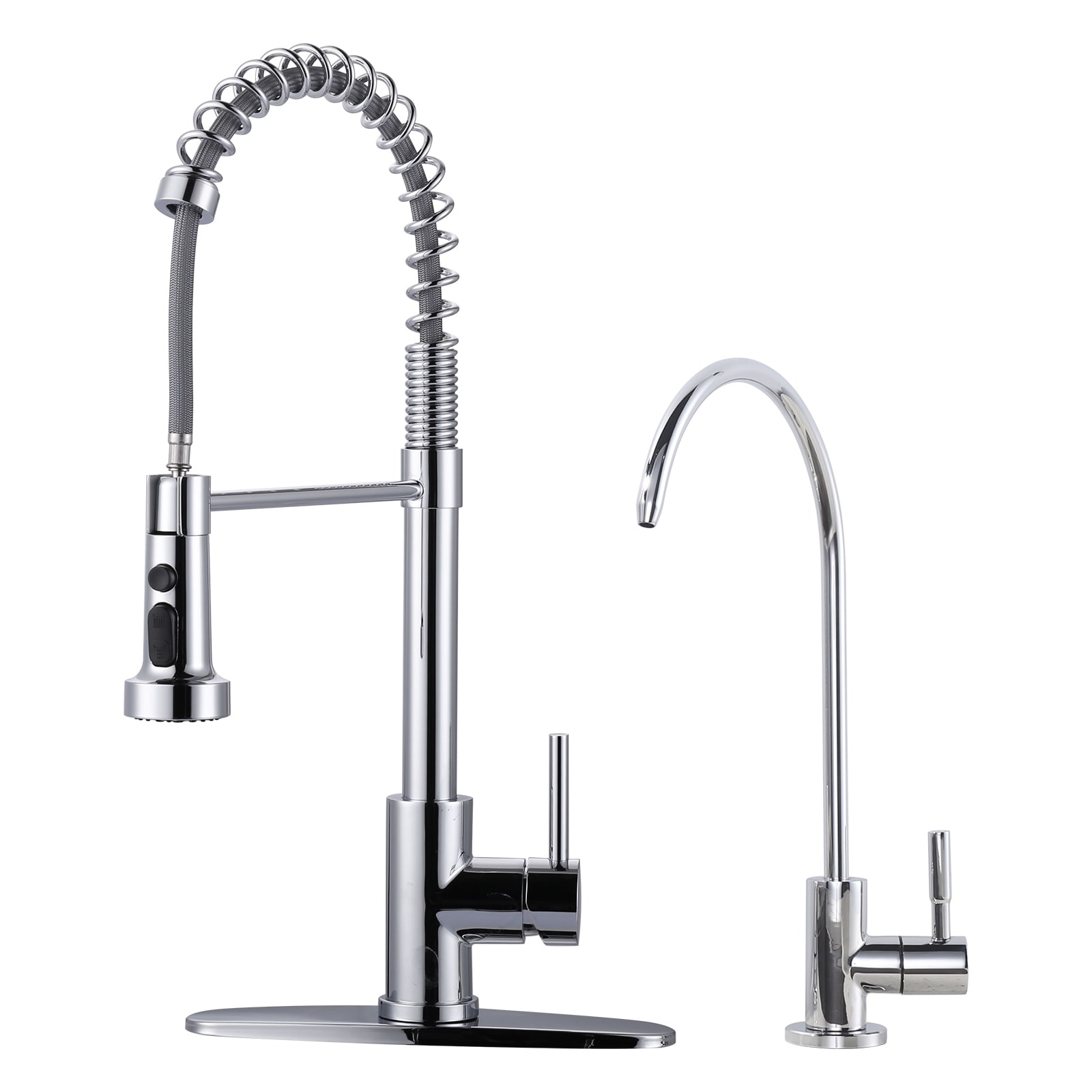 WOWOW Three Function Pull Down Kitchen Faucet with Drinking Water Faucet