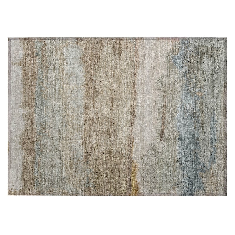 Machine Washable Indoor/Outdoor Watercolor Ombre Chantille Rug