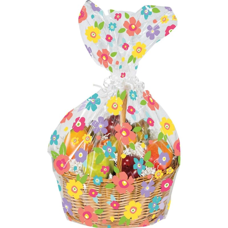 Floral Spring Easter Party Treat Cello Bags - 25" - Multicolor - Club Pack of 12